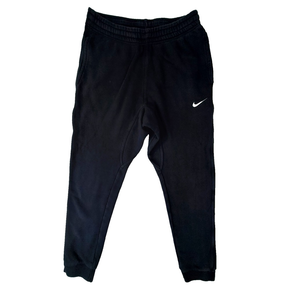Nike Sweatpants Mens Medium Black Joggers Swoosh Athletic Fleece Pants